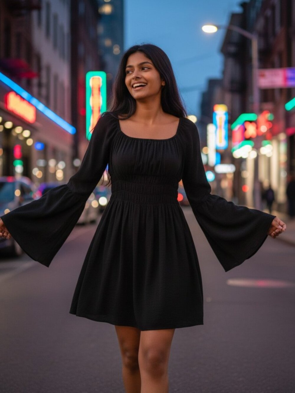 Witchy Whimsigoth Black Dress NWT Festival Babydoll Coquette Size M